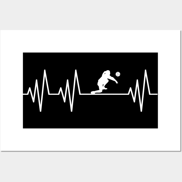 Volleyball Heartbeat Gift Volleyball lovers Wall Art by mommyshirts